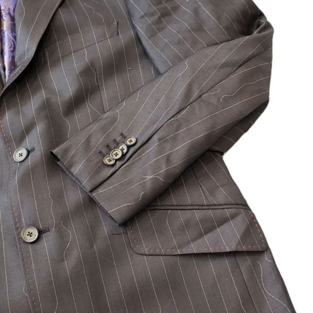 Ted Baker Brown Velour Collar Italian Blazer 40R